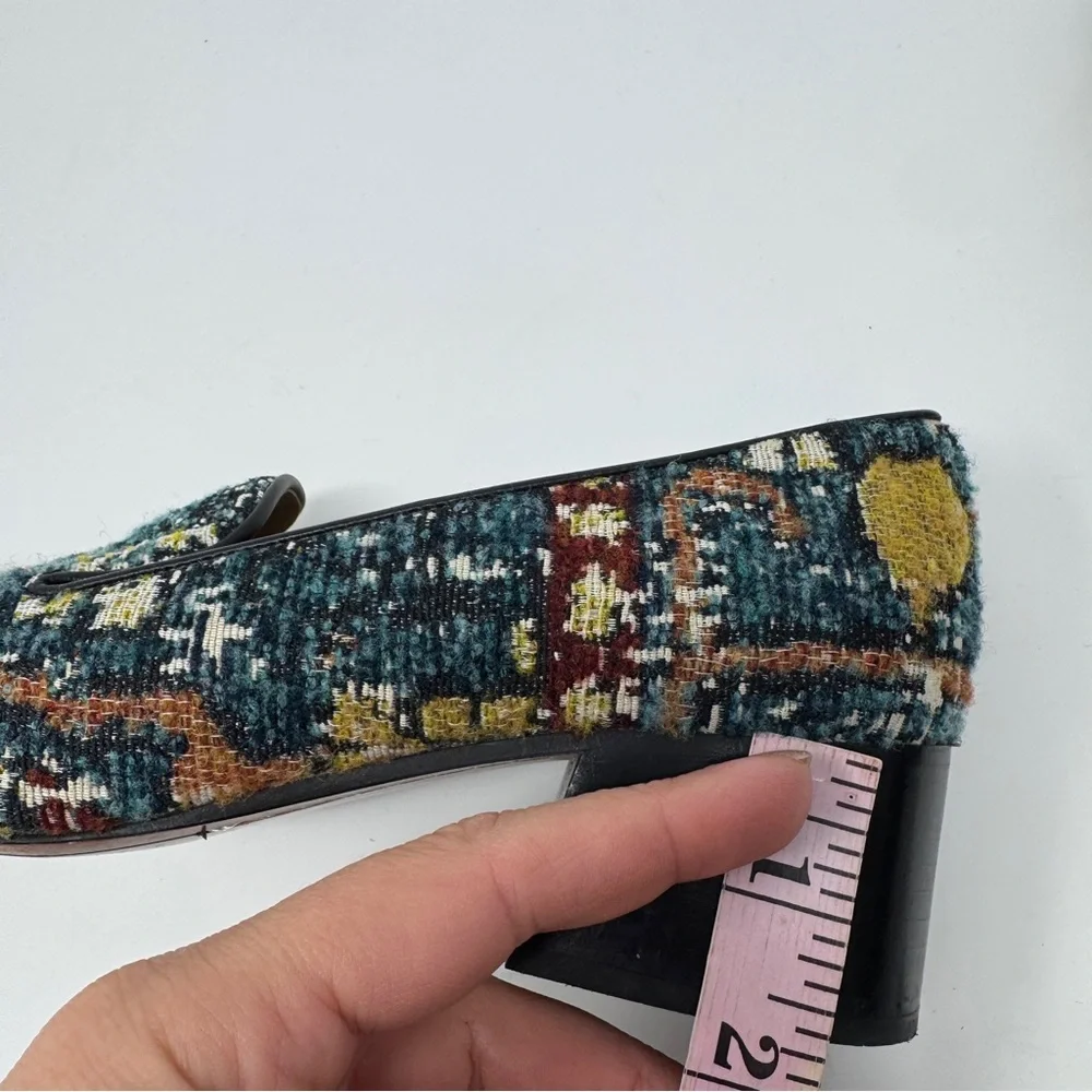 Chloé Tapestry Block Heel Loafers